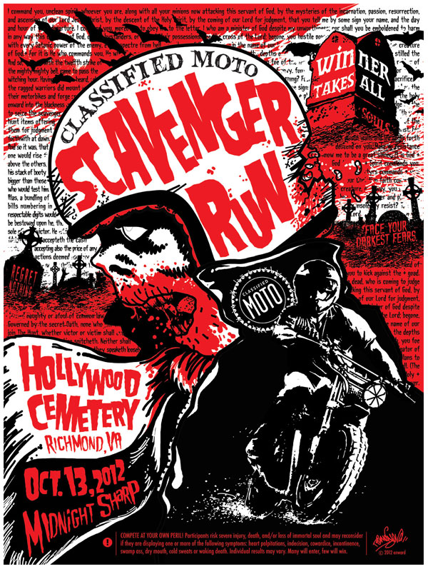 Classified Moto Scavenger Run Event Poster