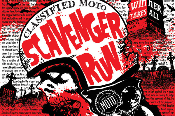 Classified Moto Scavenger Run Event Poster